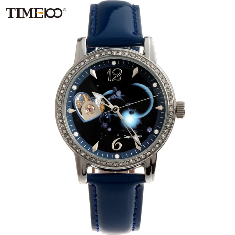 

TIME100 12 Constellation Capricornus Women's Automatic Self-wind Mechanical Watch reloj Diamond Ladies Dress Watches