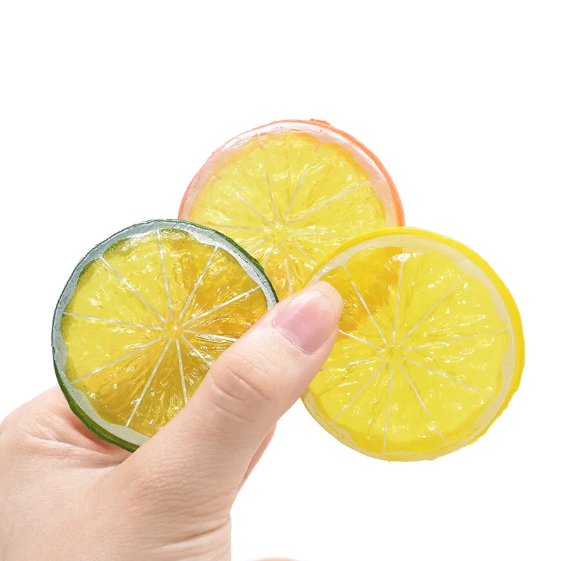5pcs Lifelike Artificial Fruits Polyfoam Lemon Slices Fake Fruit Party Photo Props for Model Party Kitchen Simulate Fruits