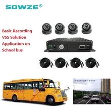 4ch SD карта MDVR система с 4 крытая камера для автомобиля и 4 расширенный кабель для школьного автобуса