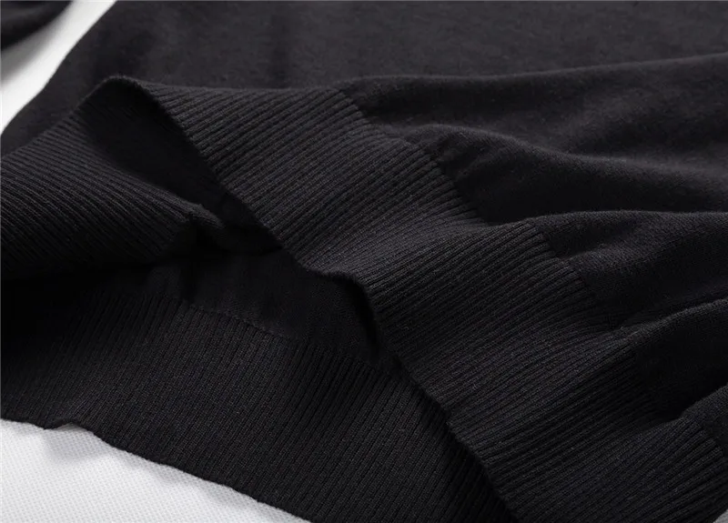 Men's sweater 2019 autumn winter pure cotton embroidery logo wool pullover plus size business casual V collar top