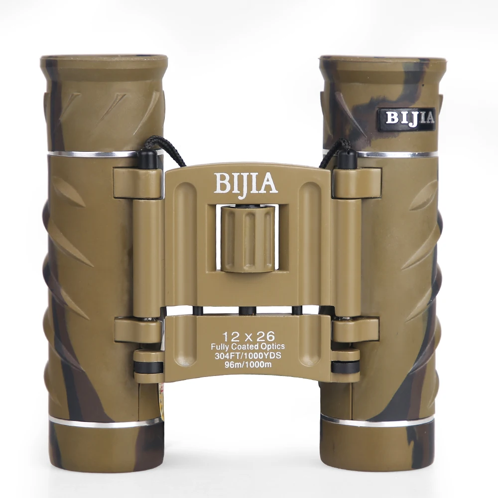

BIJIA 12X26 Compact Mini Binoculars with Carry Bag and Neck Strap HD Folding Binoculars for Bird Watching Hiking Camping