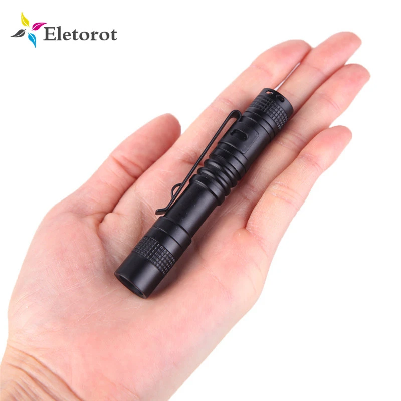100x XPE-R3 LED Flashlight Clip Mini FlashLight Penlight Portable Pen Torch Lamp