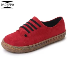 DAOKFPO/ размера плюс 41 42; женские лоферы; женские туфли-оксфорды с круглым носком; Повседневная прошитая вручную обувь на плоской подошве в стиле ретро; NVD-20