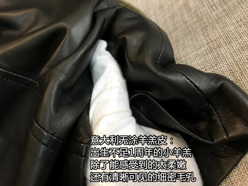 Cheap So tender!Only 37 pieces!Exported to Japan!Italy without coating lamb skin leather leather male long windbreaker 5