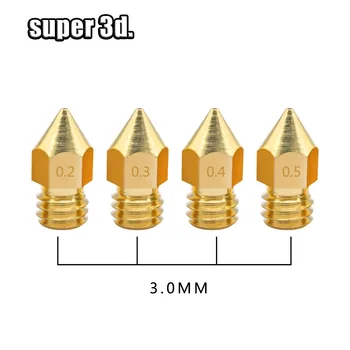

5pcs 0.2mm 0.3mm 0.4mm 0.5mm Ultimaker MK8 Nozzle 3.00mm Filament 3D Printers Parts Extruder Threaded Print Head