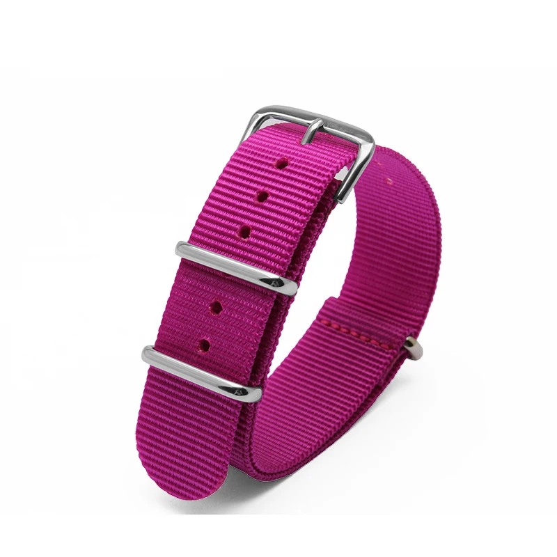 

Wholsale nylon Watchband Belt 18mm 20mm 22mm 24mm Watch Strap rose red Belt Steel Deploy Clasp Free Shipping