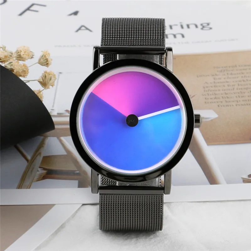 Уникальный Vortex унисекс градиентный цвет часы мужские Аврора вращающийся кварцевые наручные часы Роскошные спортивные часы для мужчин и женщин часы подарки