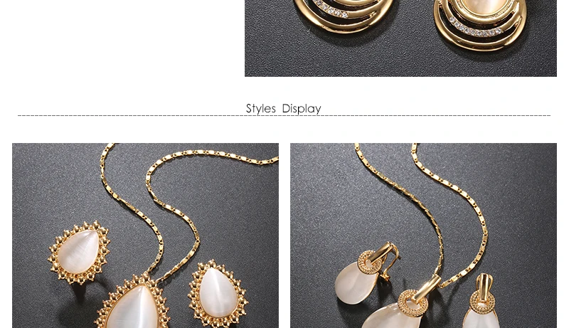 AYAYOO Dubai Jewelry Sets Bridesmaid Opal Jewelry Set For Women Wedding Jewellery Earrings Eritrean and Ethiopian Jewelry (3)