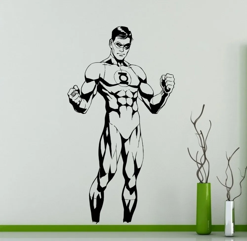 Comics Superhero Green Lantern Wall Decal Vinyl Sticker Cartoons Home