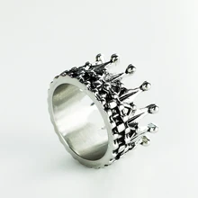 Новые европейские, американские уличные Классические поп-кольца из нержавеющей стали кольцо в форме короны Ретро панк вечерние мужские кольца ювелирные изделия подарок VR478
