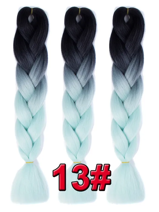 Feibin синтетические вязанные крючком косички для наращивания волос 24 дюйма Омбре цвета - Цвет: #33