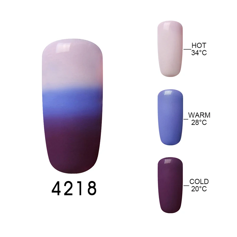 Elite99 изменение настроения Цветной Гель-лак для ногтей 32 УФ Цвет Тепловая температура гель для изменения цвета лак для ногтей 10 мл/уп - Цвет: 4218