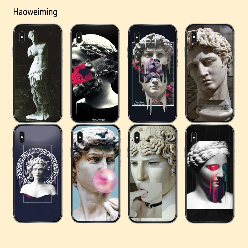 Ретро Mona Lisa Винтаж Давид Графический чехол для iPhone 5S SE 6 S 7 8 Plus Capa мягкий Apple IPhone X XR