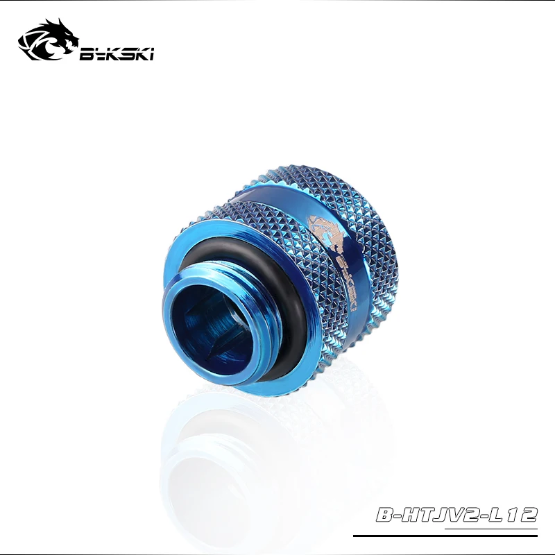 BYKSKI фитинг для жесткой трубки OD12mm ручной компрессионный медный фитинг G1/4 'использовать для PMMA/PETG жесткости трубки - Цвет: blue