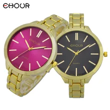 Ehour gold plated female ladies quartz watch fashion casual bracelet watch for women