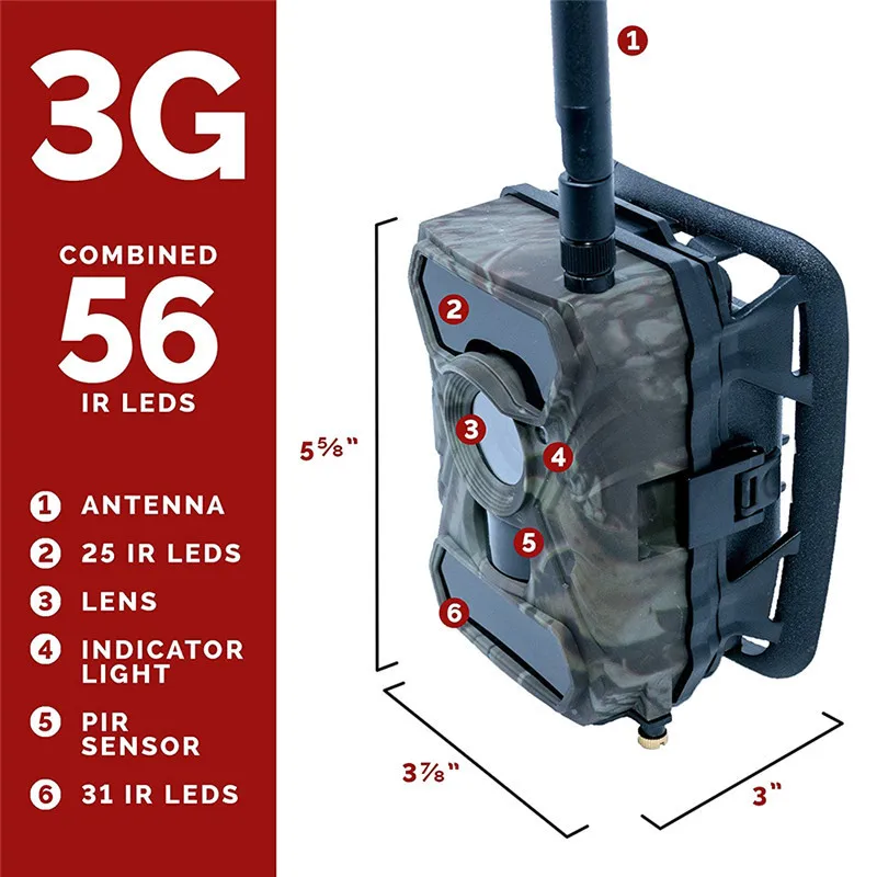 

3.0CG 3G Trail Cameras SMTP/SMS/MMS/GPRS Wildlife Scouting Camera 3G Hunting Camera with APP control 3G Forest Cameras