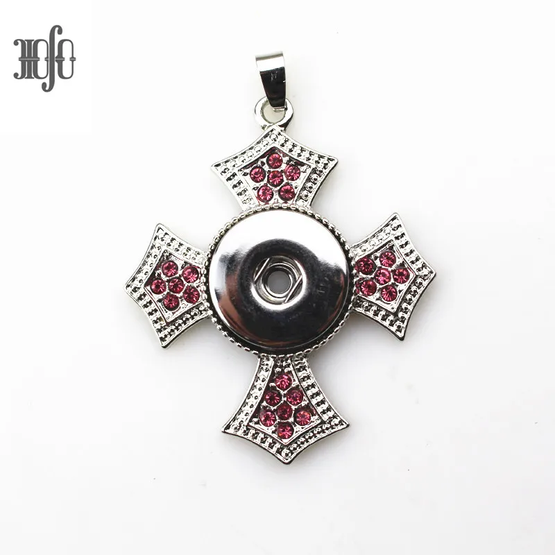 12pcs lot Snap Susan Button Jewelry Silver Metal Rhinestone Cross Shape Pendant Fit 18mm Snap Ginger