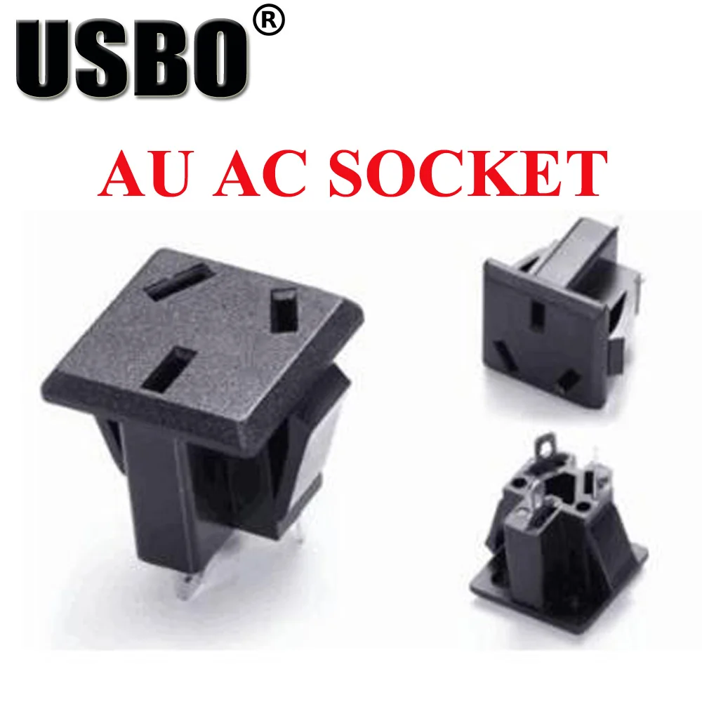 

Black industry multi-functional output outlet Australian 3pins Elcectrical 250V 10A AU universal AC uninterruptible power socket