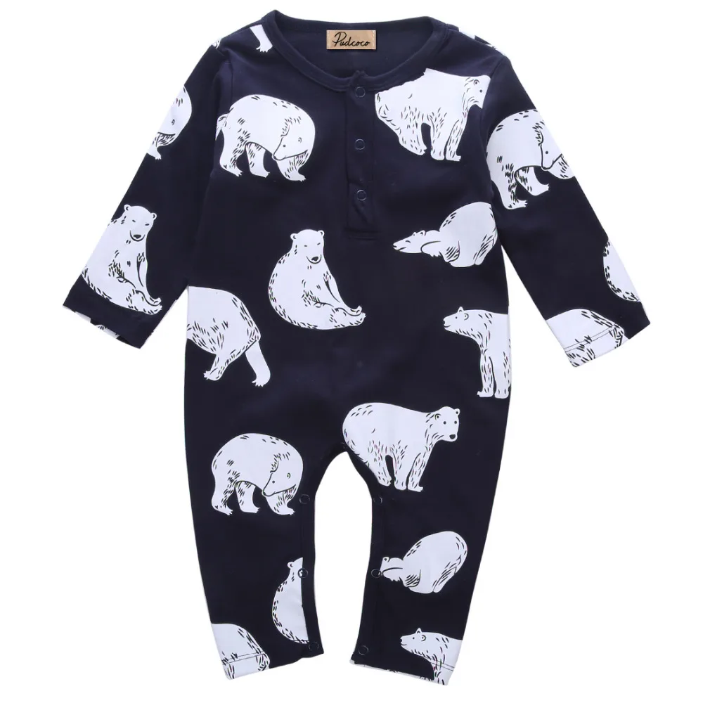 

Newborn Infant Spring Winter Kids Baby Boy Girls Bear Romper Jumpsuit Cotton O Neck Clothes Outfit