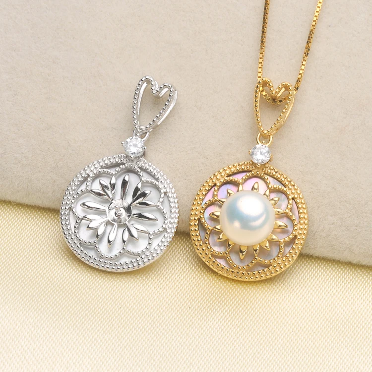 

925 Sterling Silver Charistmas Party Pearl Pendant Necklace Pendant Setting Findings Jewelry Parts Fittings Women Accessories