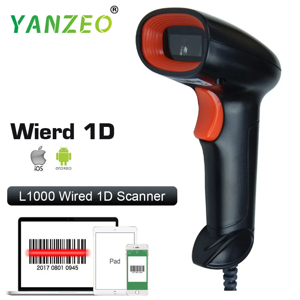 

Yanzeo Wired 1D QR Handheld Barcode Scanner Reader USB Wired 1D Bar Code Scan for POS System