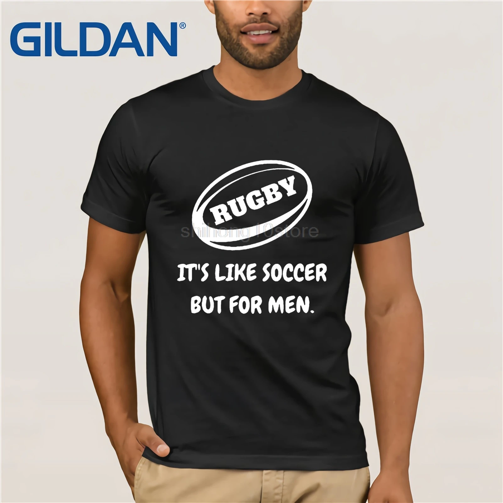 GILDAN مضحك Rugbing قميص للرجال Rugbys القمصان محب المتناثرة العلامة التجارية الملابس 100% القطن قصيرة الأكمام تي شيرت أعلى