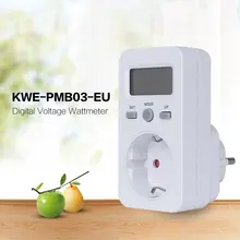 KWE-PMB03 розетка цифровой Напряжение ваттметр Потребляемая мощность ватт счетчик энергии AC анализатор электроэнергии монитор