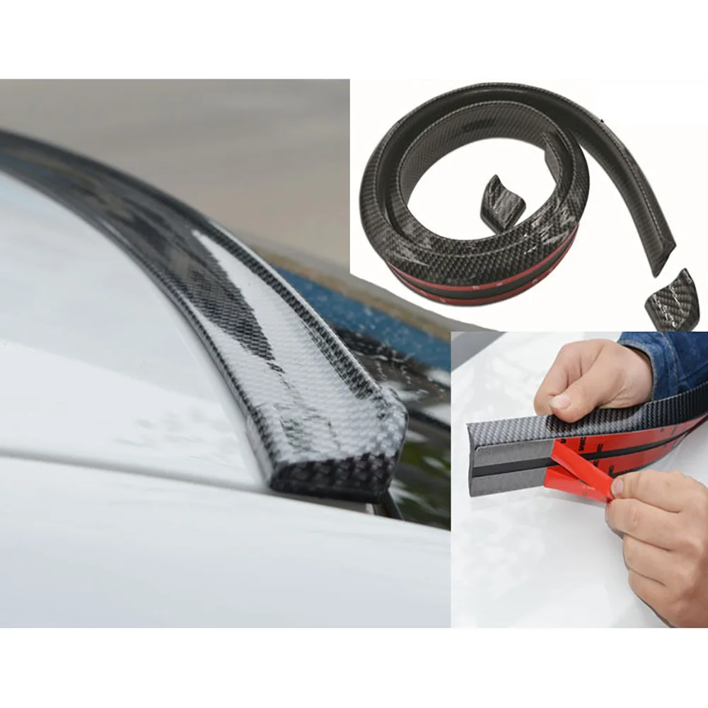 

Universal Carbon Fiber Spoiler Anti-collision Strip Car 3D Carbon Fiber Rubber Tail Free Punching Tail Wing