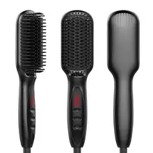 Выпрямитель для волос LCD кисточки антистатические Керамика волос с подогревом быстрее выпрямления борода расческа для мужчин и женщин;