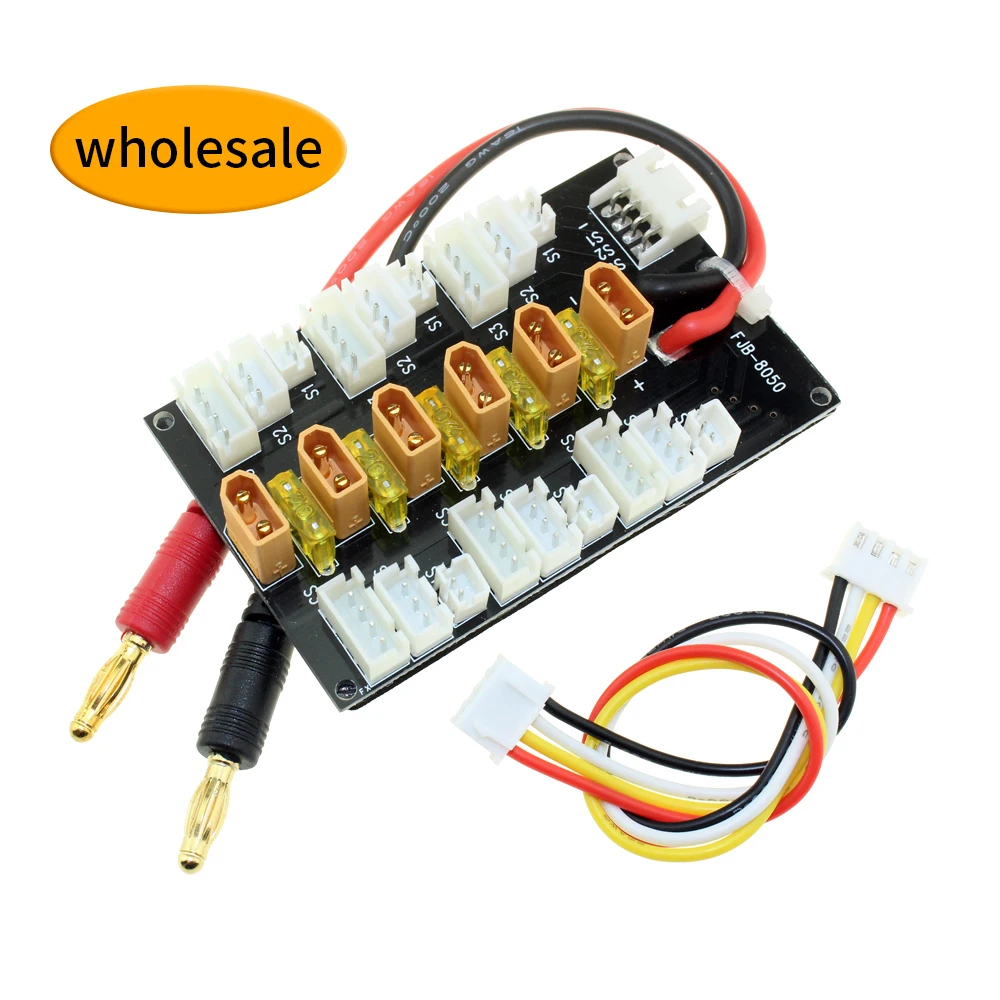 

1-3S XT30 Plug Lipo Battery Parallel Charging Board for IMAX B6 Charger Boad RC Model Toys Part with 6pcs XT30 to JST