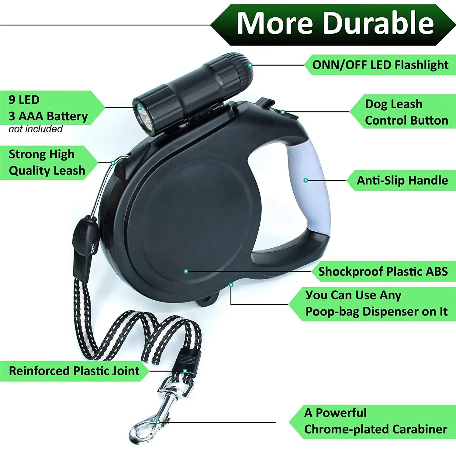 Large Dog Leash Retractable Dog Leash Extra Long 26 ft Big Walking Leash Heavy Duty Large Breed