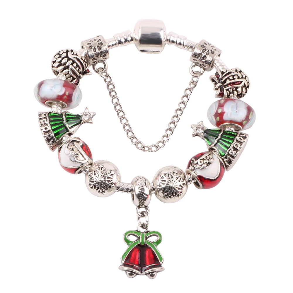 

AIFEILI Cute Christmas Bell Pendant Santa Beads Series DIY Suitable for Woemn Bracelets Beautiful Gifts Preferred Jewelry