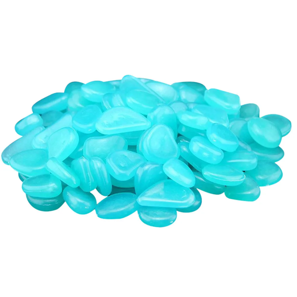 

200Pcs Luminous Glowing Artificial Pebbles Stone Glow In The Dark Aquarium Fish Tank Bonsai Garden Decor Home Ornament 5pz