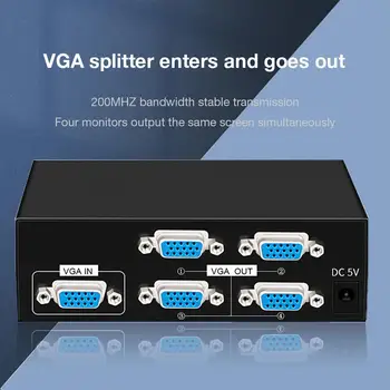 

MD0016 VGA Splitter One For Four High Definition Video Display Crossover 1 In 4 Out Computer Split Screen 4 Cable DVI 3Amplifier