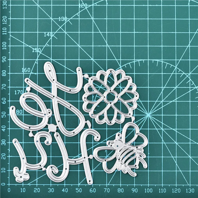 

DiyArts Honey Word Dies Bee Metal Cutting Dies for Card Making Scrapbooking Embossing Flower Die Cut Craft New 2019 for Dies