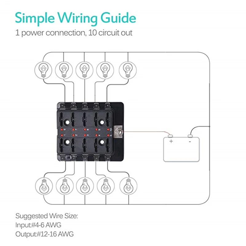 MICTUNING 10 Circuit Way ATC/ATO автомобильный держатель предохранителя коробка