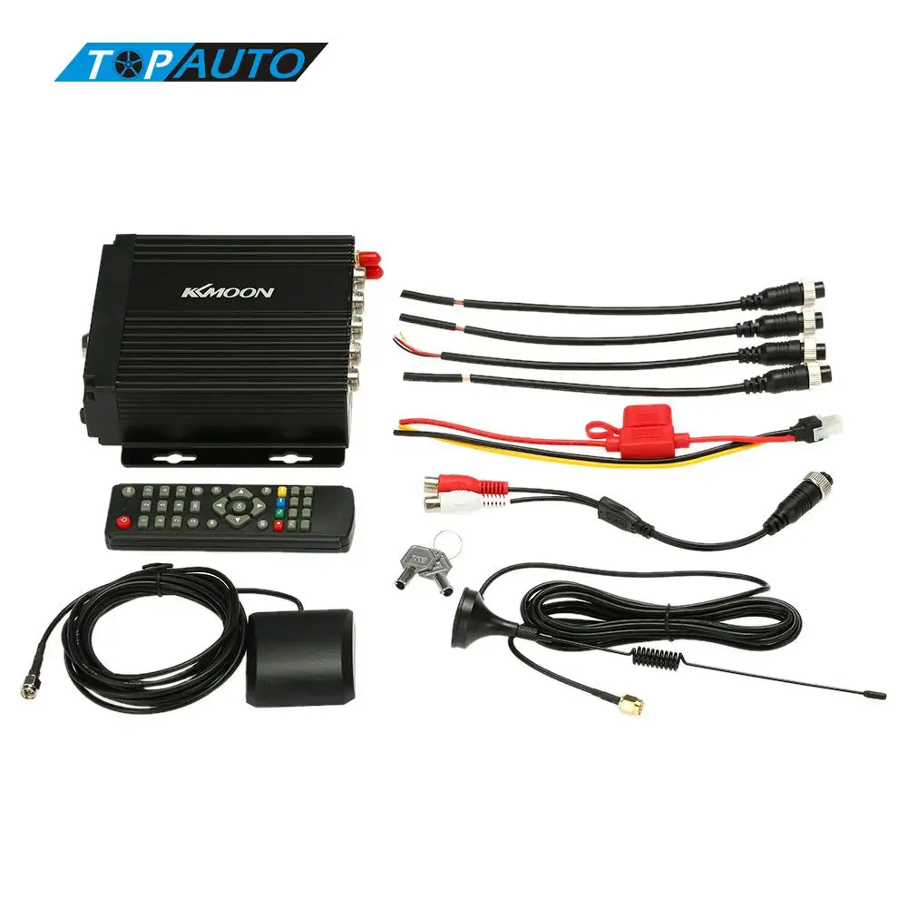 KKmoon 4CH Wireless Realtime Encryption Mobile DVR Built-in 3G GPS IR Remote Control Route Recording Resist Vibration for Car