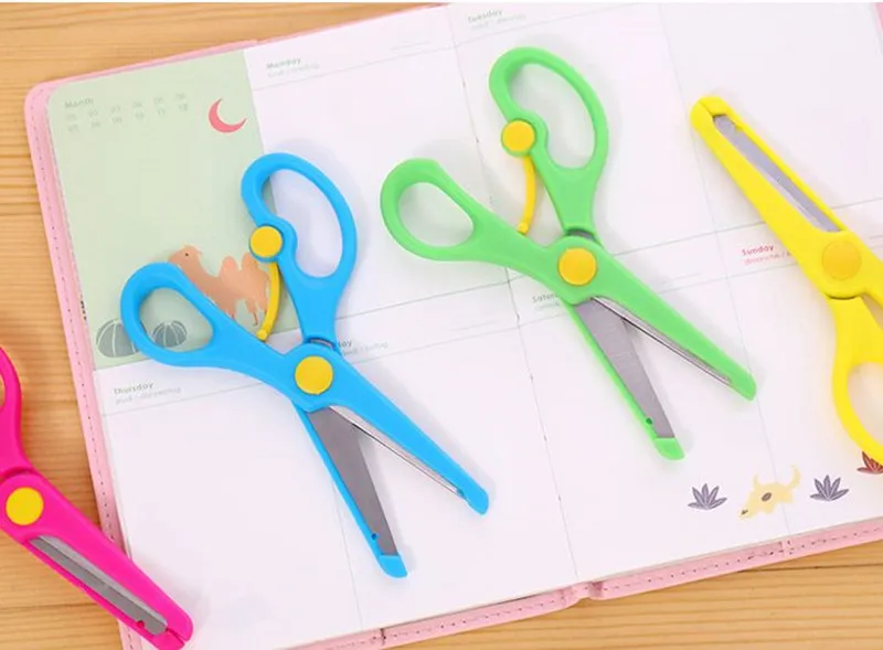 Coloffice 1 шт. цветные яркие цветные детские безопасные многофункциональные ножницы бытовые режущие бумажные инструменты студенческие