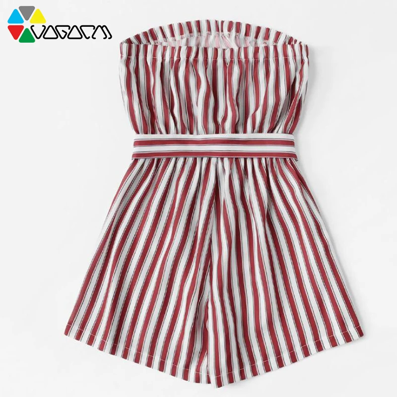 2019 New Fashion Women Rompers Striped Tube Top Beach Party Jumpsuit Sexy With Waistband Wide Leg Plus Size 2019 New Fashion Women Rompers Striped Tube Top Beach Party Jumpsuit Sexy With Waistband Wide Leg Plus Size