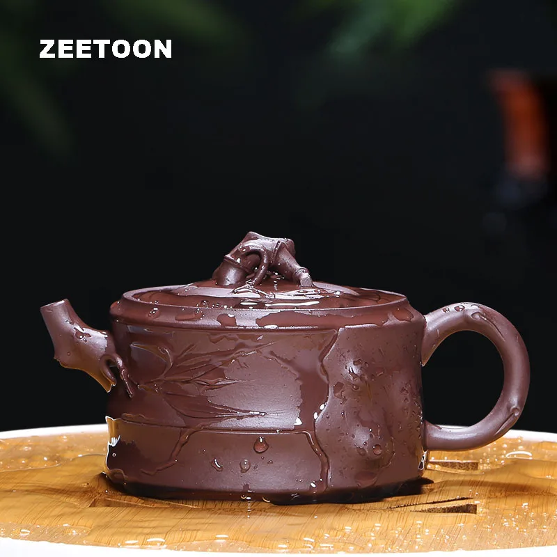 

340cc Authentic Yixing Teapot Bamboo Pot Master Handmade Healthy Purple Clay Brew Tea Pot Zisha Tea Set Tea Maker Kettle Teaware