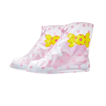 

1 pair reusable fashion waterproof PVC kids cartoon rainproof rain shoes covers for boys girls outdoor activities