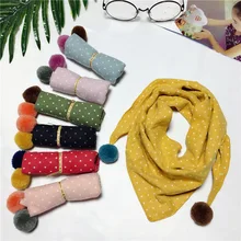 Корейский вариант нового детского шарфа хлопок точка треугольник шарф мужчины и женщины декоративный шарф