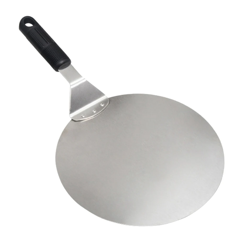 Stainless Steel Round Pizza Peel 25.5cm Baking Shovel Paddle, Cake Lifter Transfer Tray For Pizza, Bread,Cake,Pie
