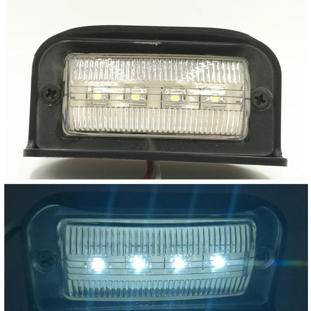 100PCS 10 30V 4 LEDs Number Licence Plate Light Rear Tail Lamp Truck