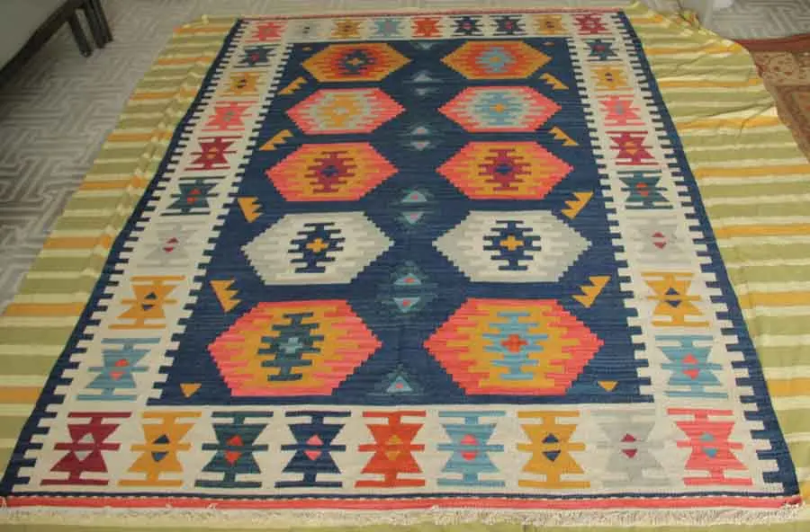 

Kilim Hand Knitted Carpets Curtains Rectangle Carpet Natural Sheep Wool