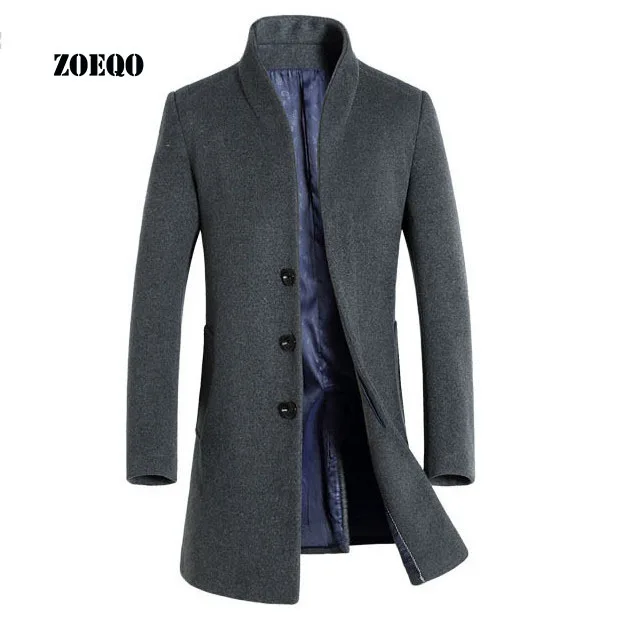 ZOEQO Men's Wool Coat Slim Fit Men Middle Long Coats And Jackets Solid Color Men's Wool Coat Jackets Outerwear ZOEQO Men's Wool Coat Slim Fit Men Middle Long Coats And Jackets Solid Color Men's Wool Coat Jackets Outerwear