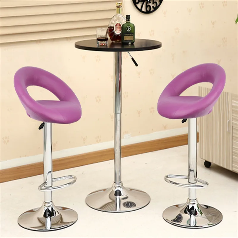 

2Pcs/set Home Adjustable Bar Table Stools Modern Synthetic Leather Swivel Bar Chair Pneumatic Heavy-duty Counter Pub Chair HWC