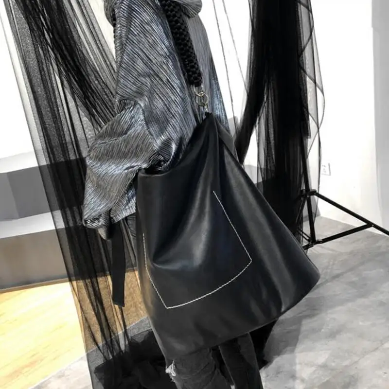 Черные сумки-Хобо знаменитостей, Женская Большая вместительная сумка из искусственной кожи, модные дизайнерские женские сумки, большие сумочки на плечо - Цвет: Black Hobo Bags