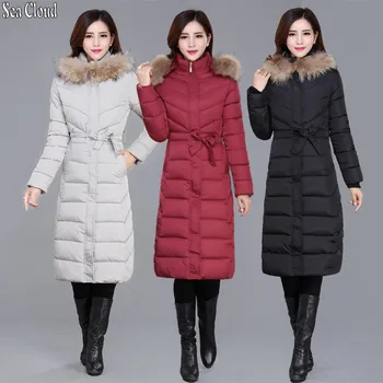 

82 Free shipping fur long winter coat women plus size XL-5XL Large size female fat jackets trench for 40-100kg 4 colors