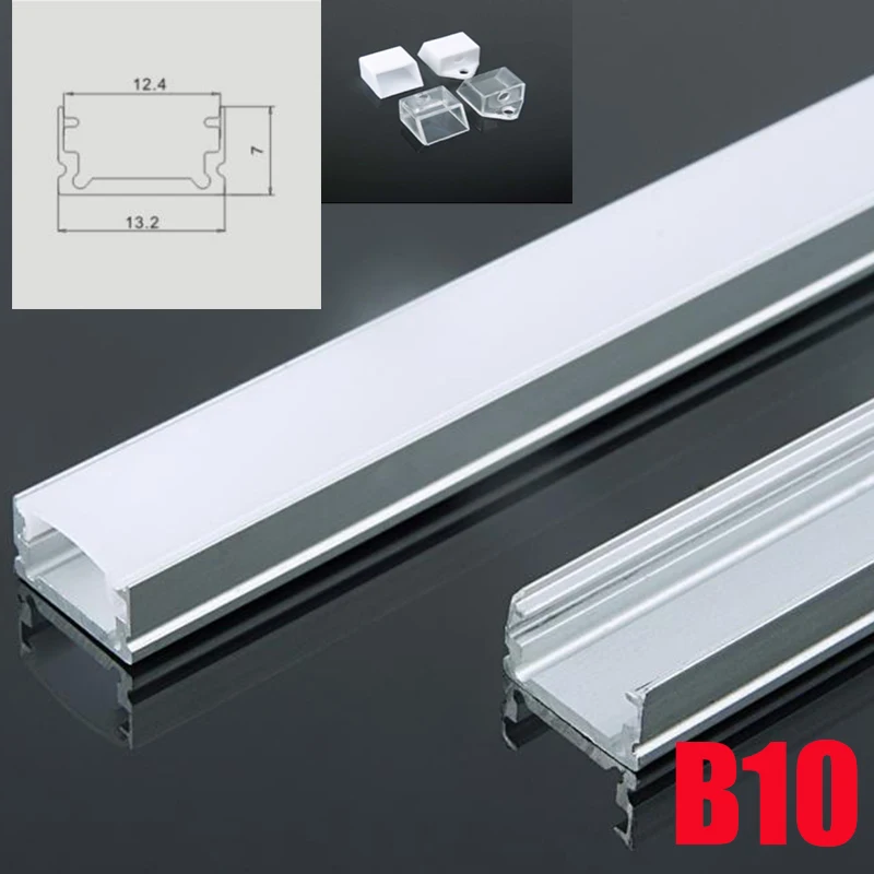 B10 5 комплектов 50 см U Форма Светодиодные ленты фонари Алюминиевый канальный профиль с крышкой, заглушки и крепежные зажимы для светодиодный свет бар огни